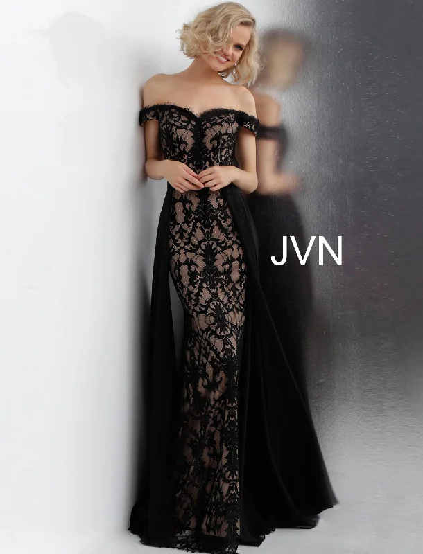 Jovani 62489 Off the Shoulder Lace Prom Dress Classic Appeal