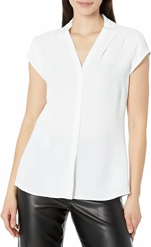 Cap Sleeve Day To Night Top In Paper White Discover Promotions