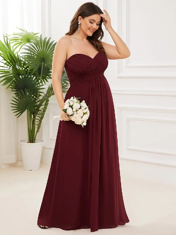 Plus Size One Shoulder Long Chiffon Bridesmaid Dress Cool Prices