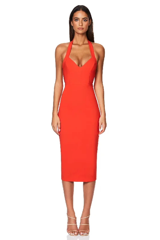 Nookie Love Affair Midi Dress - Tangerine Celebrate With Big Savings