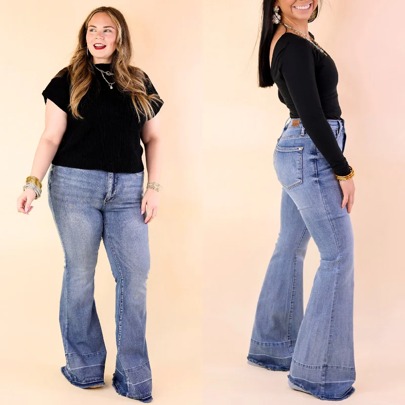 Judy Blue | Bell Bottom Country Tummy Control Flare Jean with Release Hem in Medium Wash Special Offer