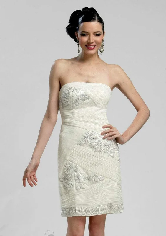 Sue Wong - N3206 Strapless Straight Neck Fitted Dress Flowing Silhouette