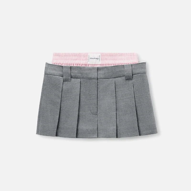 Alexander Wang Prestyled Pleated Skort With Boxer - Grey Comfortable Chic