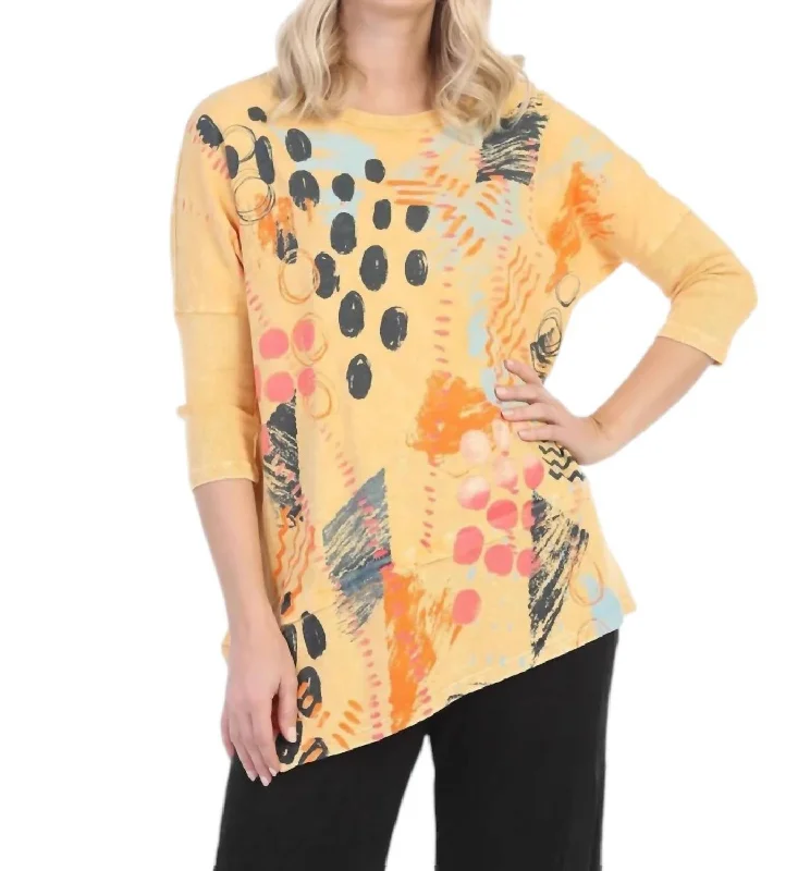 Dottie Dolman Sleeve Top In Yellow Elegant Details