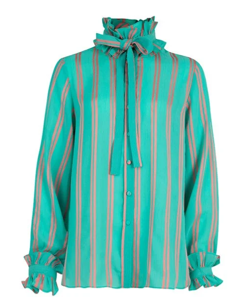 Pretty tied up blouse aqua Style Redefined