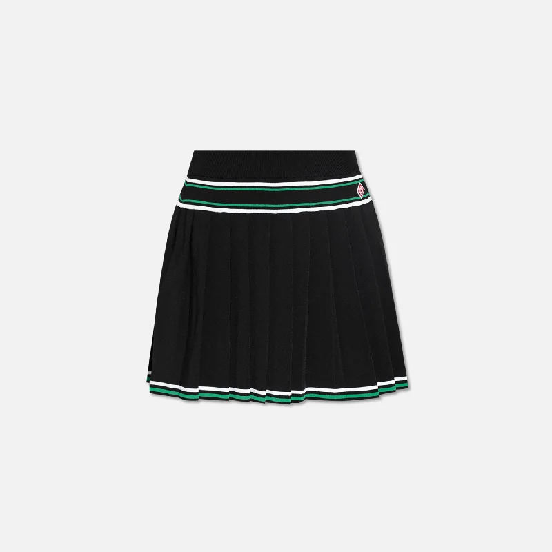 Casablanca Pleated Stripe Skirt - Black The Latest Trends