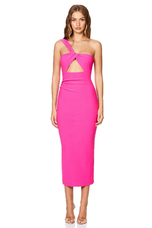 Nookie Tease Midi Dress - Neon Pink Unbeatable Prices