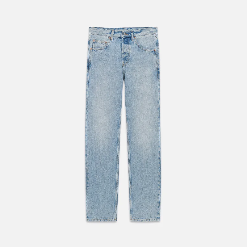 Saint Laurent Adjusted Maxi Long Tiger Jean - Blue Bay Hot Sale