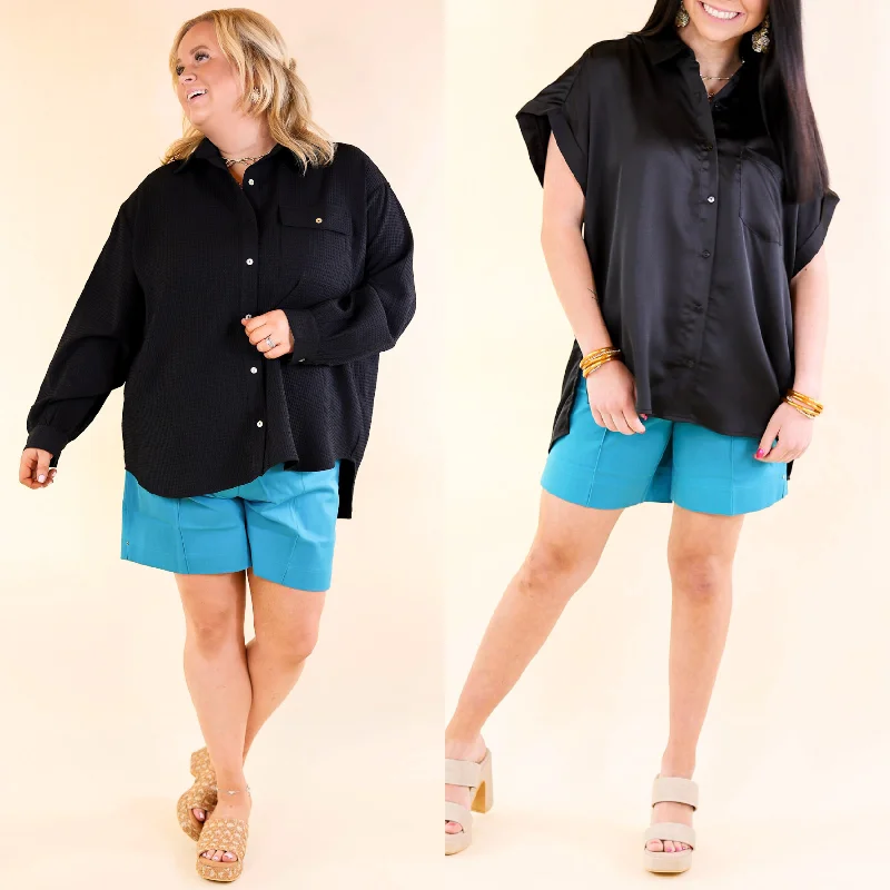 Lyssé | Amanda Stretch Twill Short in Turquoise Powder Grab Romantic Date - Night Styles Now