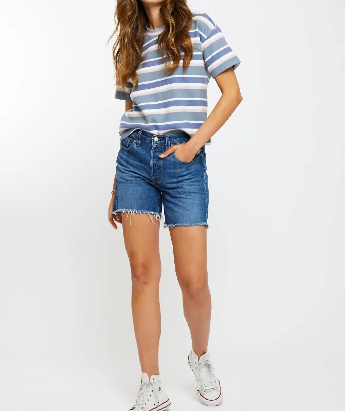 Womens Cottage Stripe Drop Crew In Blue Fashion For Every Occasion