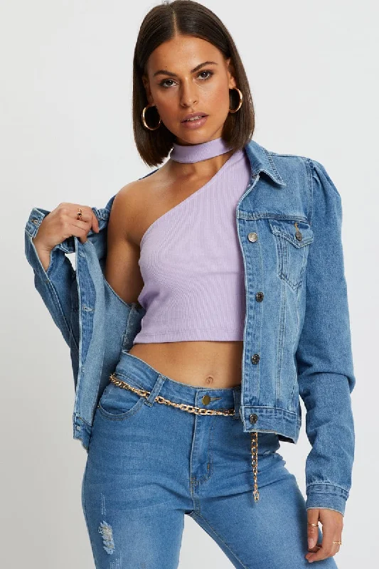 Purple Cutaway Halter Top Latest Trends