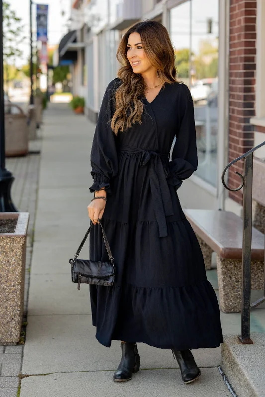 Wrap Top Tiered Maxi Dress Budget Friendly