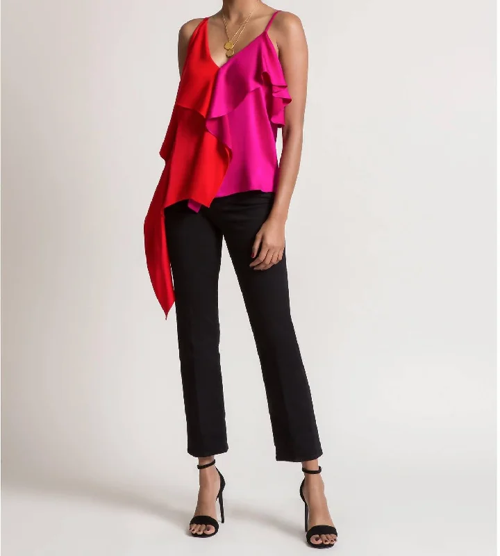 Kendall Top In Red/pink Fashionista Favorites