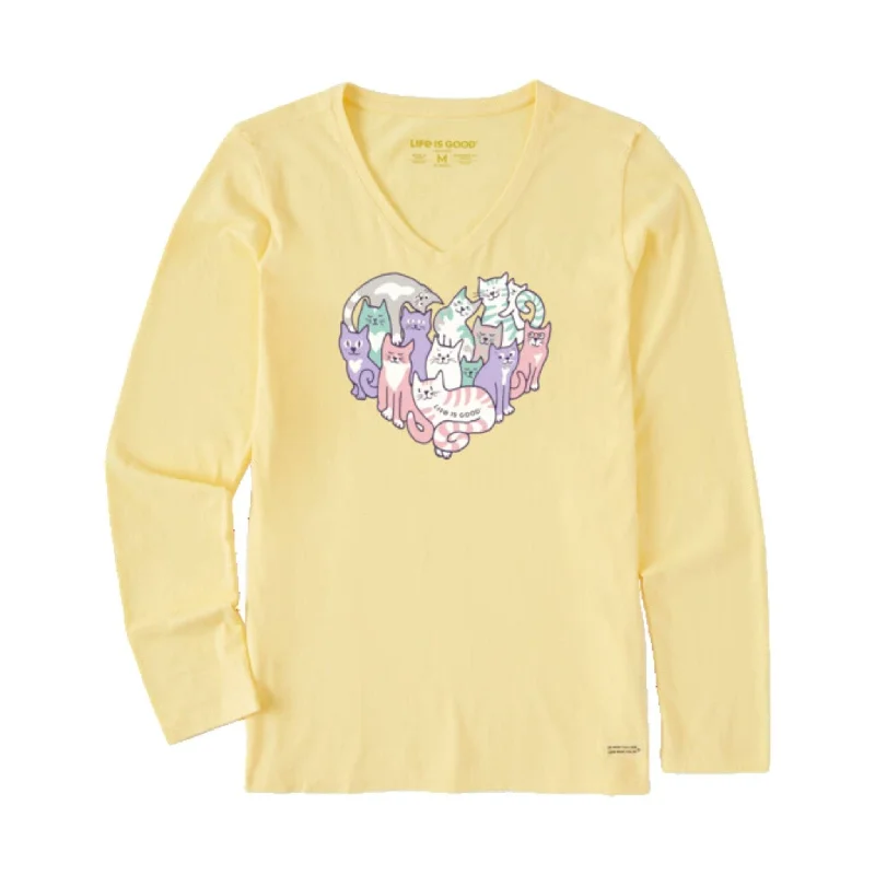 Life Is Good Women's Heart Of Cats - Sandy Yellow FINAL SALE Step Ahead, Lead The Trend