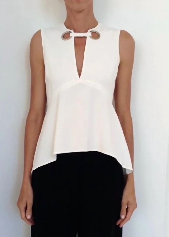 Anette Top In White Feminine Elegant