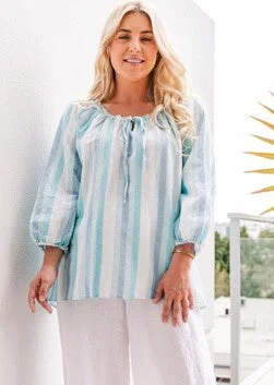 Blue stripes blouse Additional Time-Limited Offers