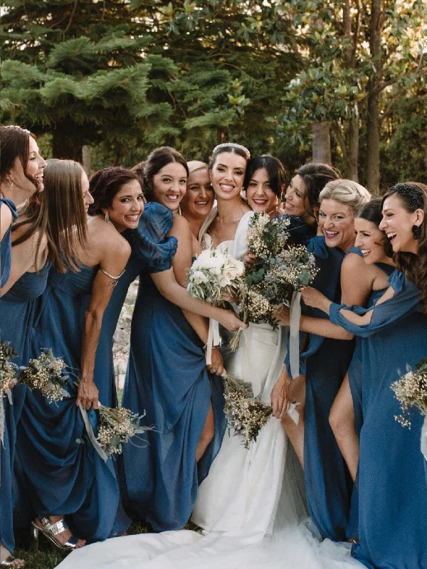 Dusty Blue Bridesmaid Gowns Flash Sale Now