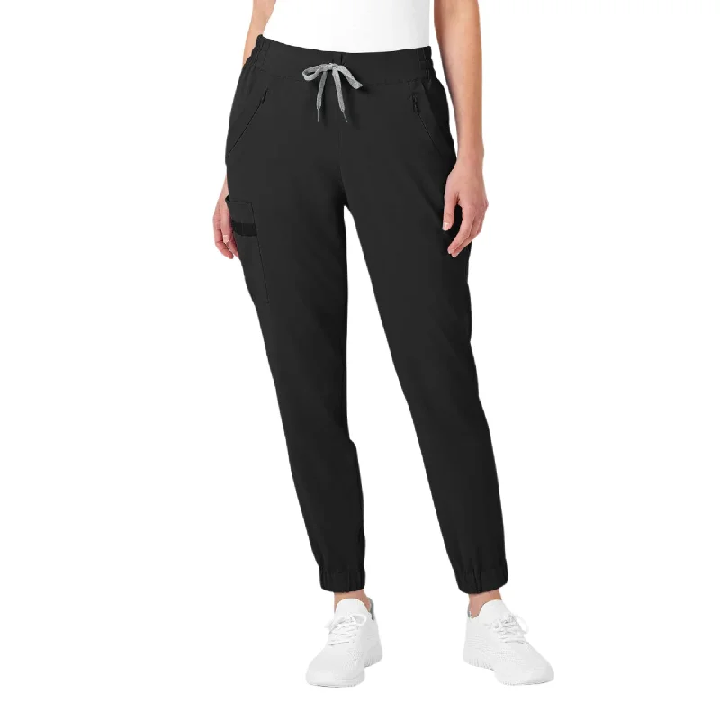 WonderWink Women's Jogger Scrub Pant - Black Travel Essentials