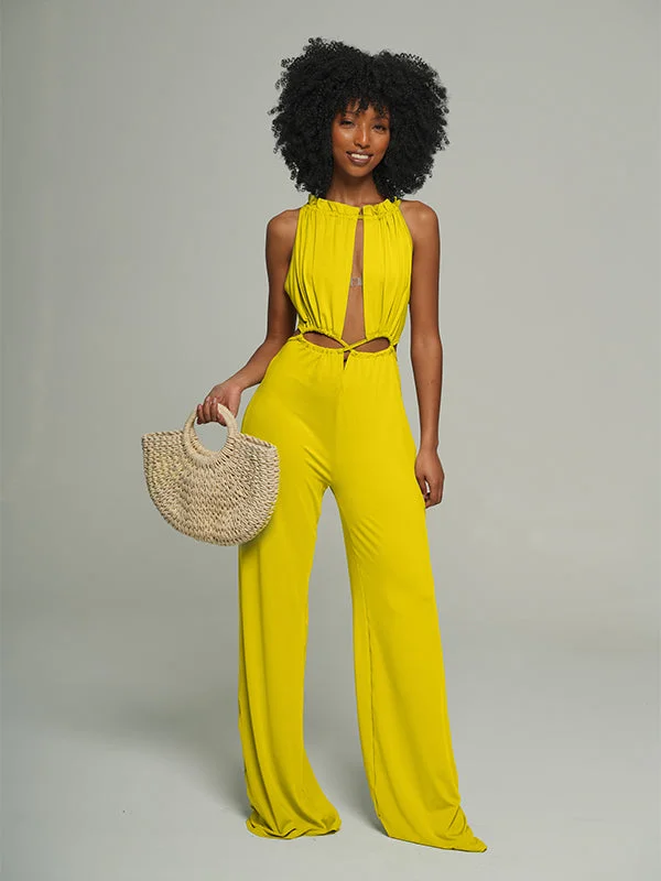 Lace-up Wide Leg Jumpsuit Trendy Clothing Sale