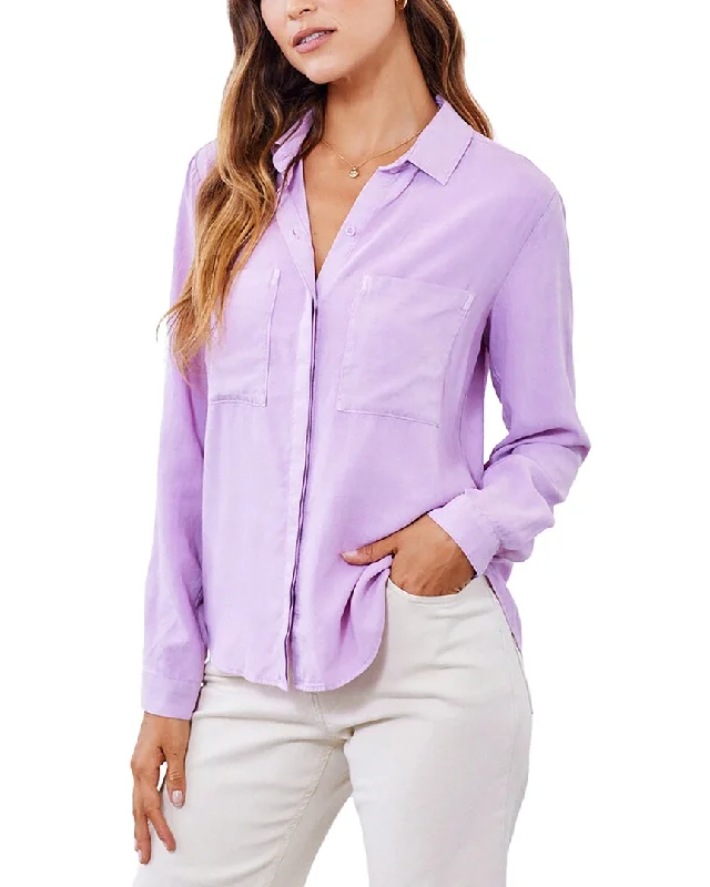 Bella Dahl Two Pocket Classic Button Down Top Trendy Fashion Sale