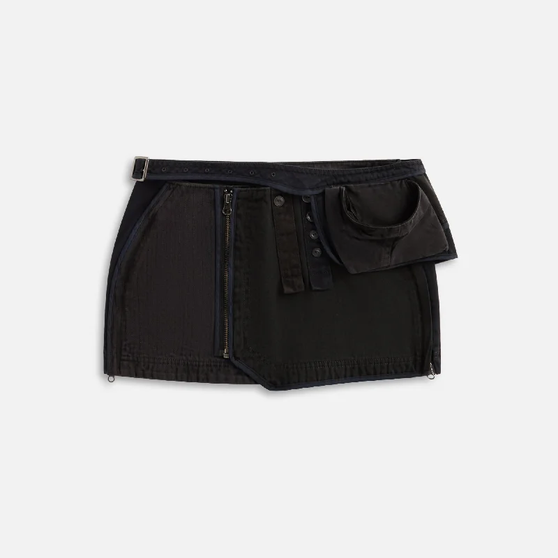 Hyein Seo Patchwork Mini Skirt with Waist Bag - Stone Style Your Wardrobe