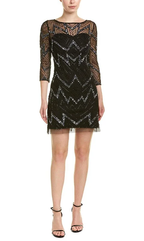 Aidan Mattox - MD1E203483 Sequin Illusion Sheath Dress Fashionista Favorites