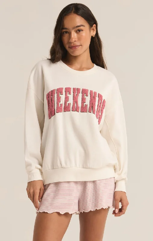 Z-Supply OVERSIZED WEEKENDS SWEATSHIRT - Bone Discounts On Casual Weekend Styles