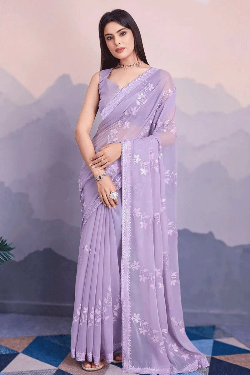 Simmer Chiffon Sarees Party Wear For Girls Flash Deals