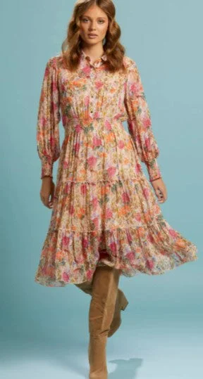 Vintage floral pink dress Mega Sale