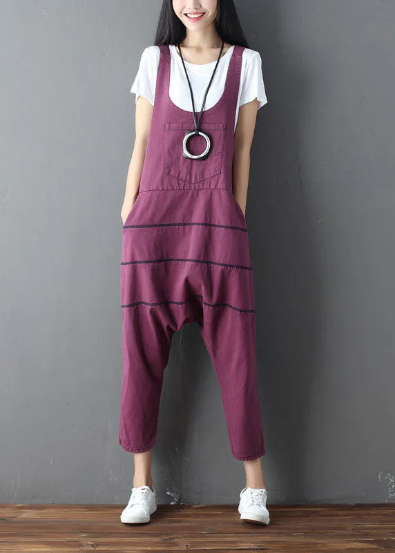 Mulberry Patchwork Cotton Denim Jumpsuits Oversized Spring Exclusive Sale