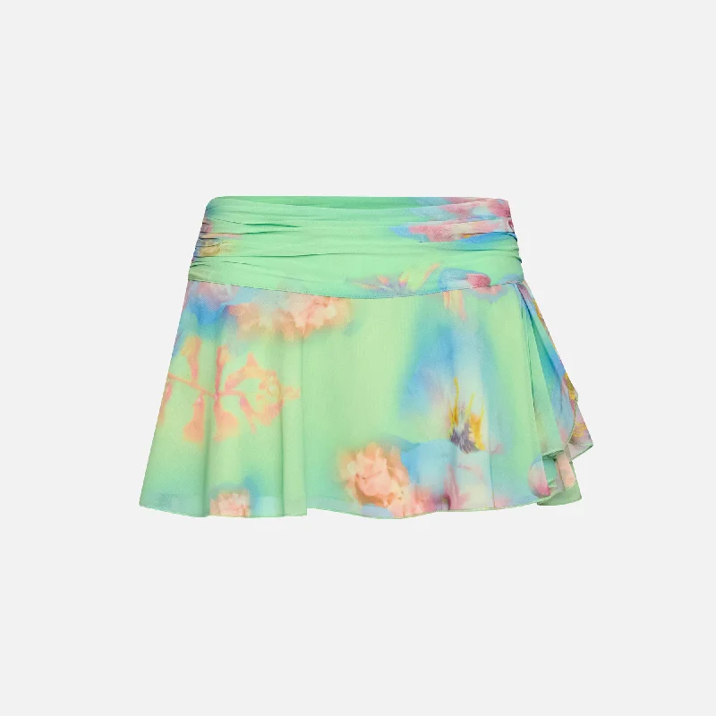 GUIZIO Silk Slit Mini Skirt - Ardere Floral Fashion Sale