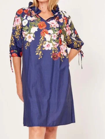 Navy floral high Dress Seasonal Sale