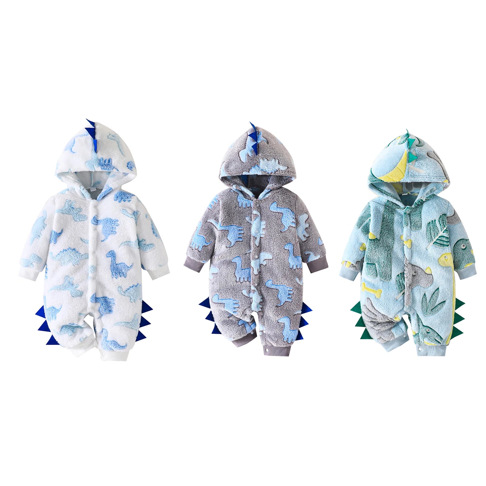 DINOSAUR Plush Hoody Jumpsuit Trendsetter's Closet