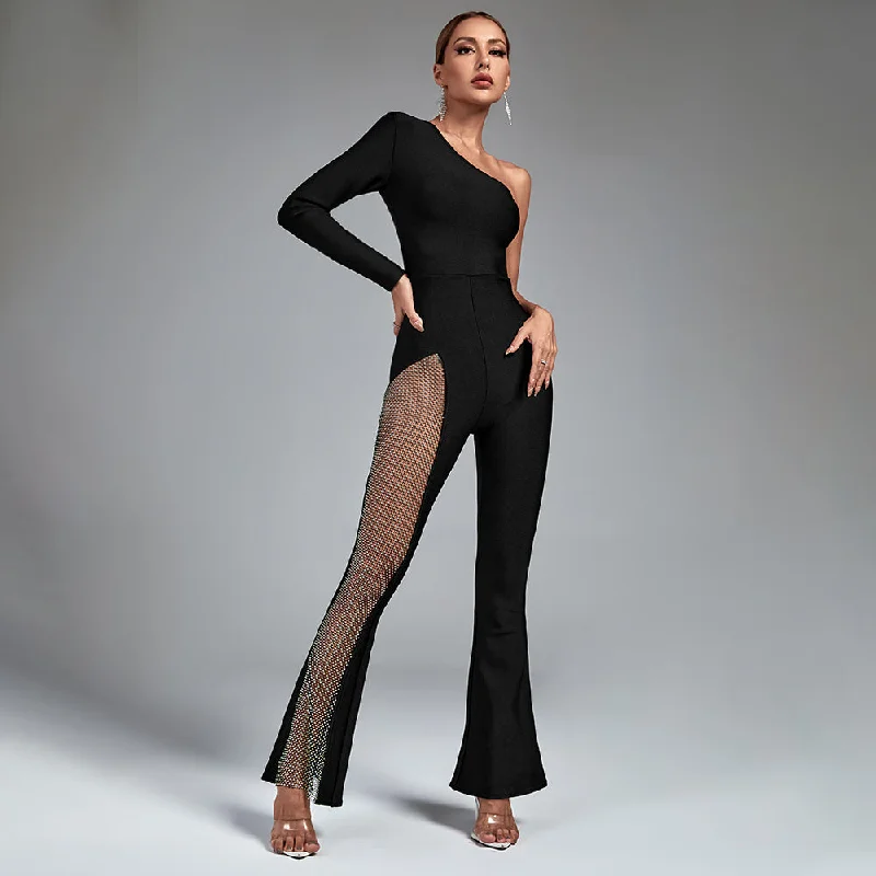 One Shoulder Asymmetrical Bandage Jumpsuit HL8444 Style Upgrade