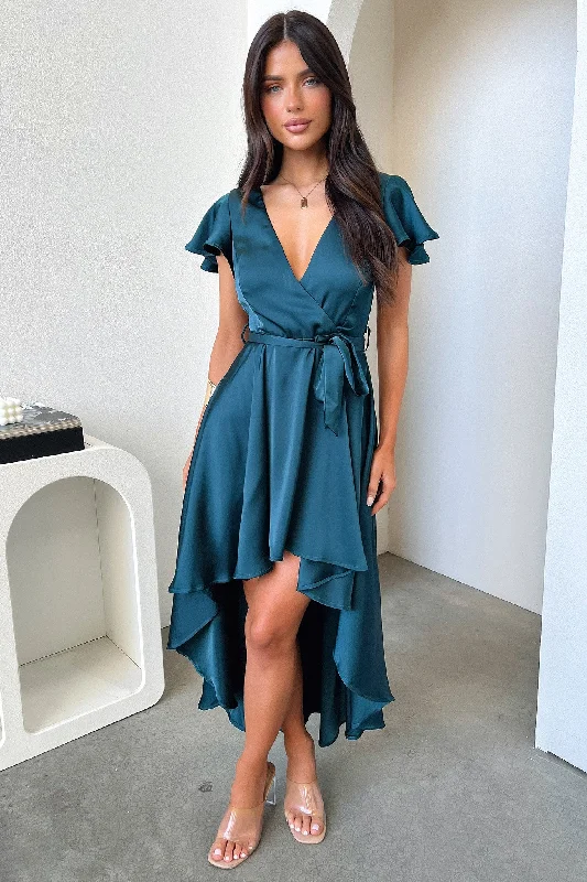 Amelia Silk Dress - Emerald Everyday Basics