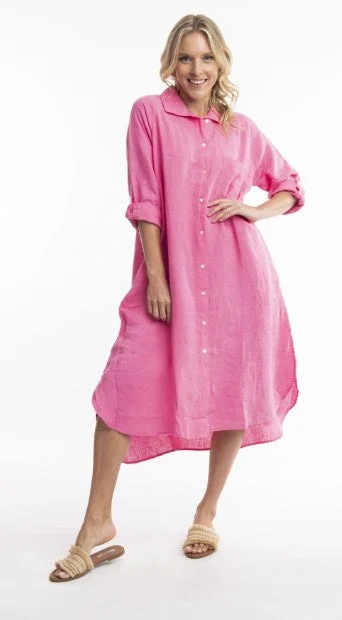 Azalea pink linen dress Shop Sale Items