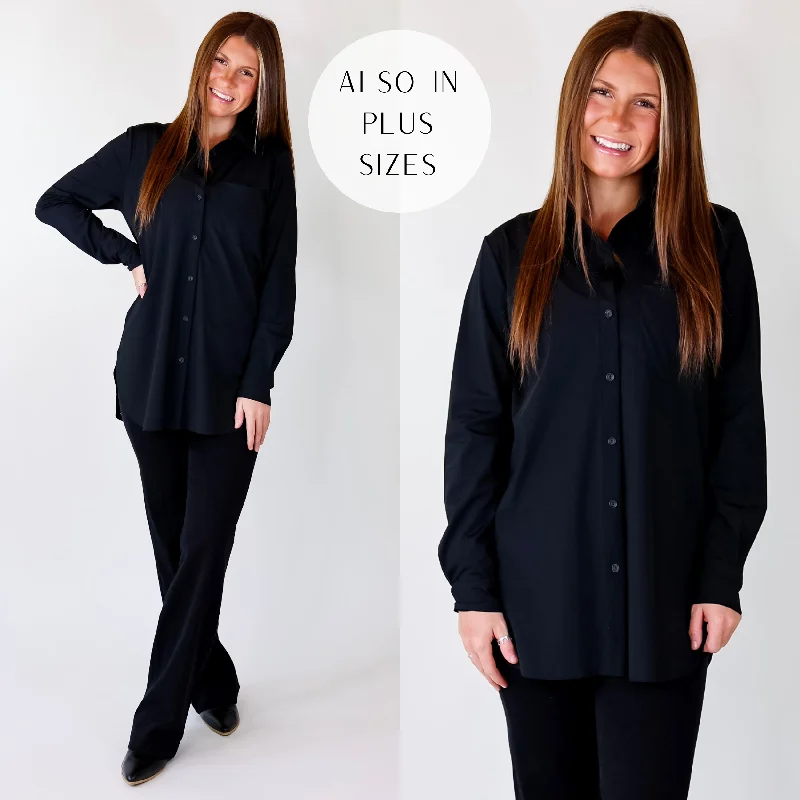 Lyssé | Schiffer Button Down Dress Shirt in Black Chic Sophistication