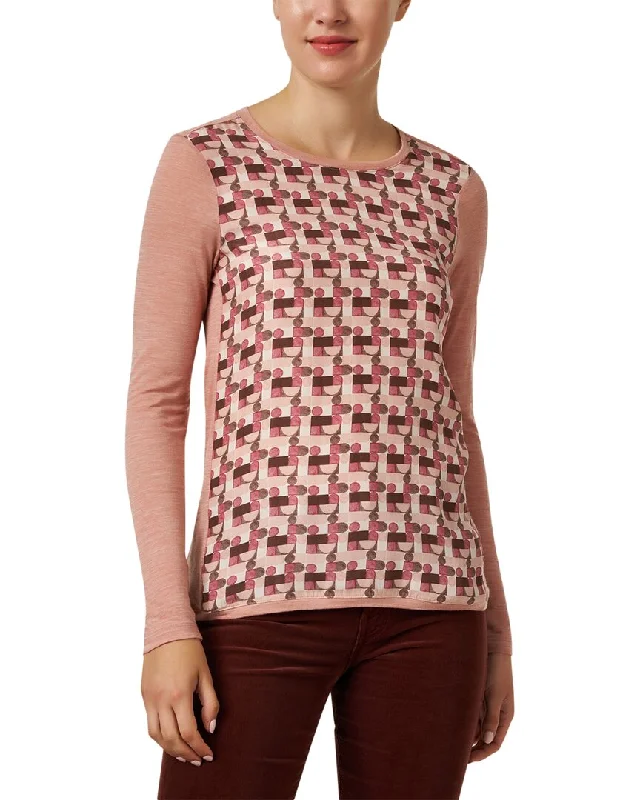 Why Ci Print Panel Wool-Blend Top Fashion Forward