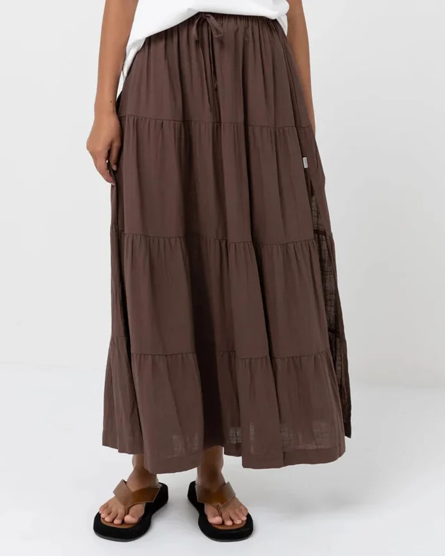 Classic Tiered Maxi Skirt Trendy Clothing Sale