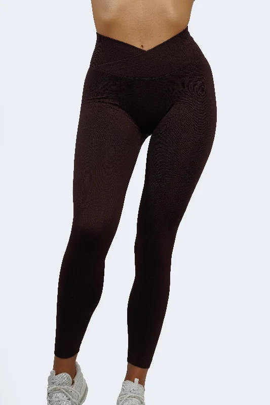 CORE V-WAIST LEGGINGS - MAROON Classic Timeless Elegant Style