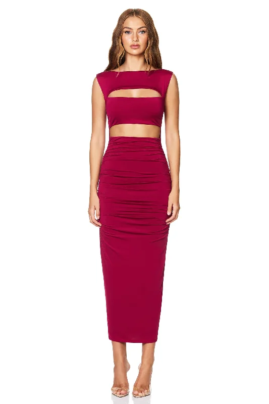 Nookie Enigma Cut Out Midi Dress - Ruby Limited - Edition Drops