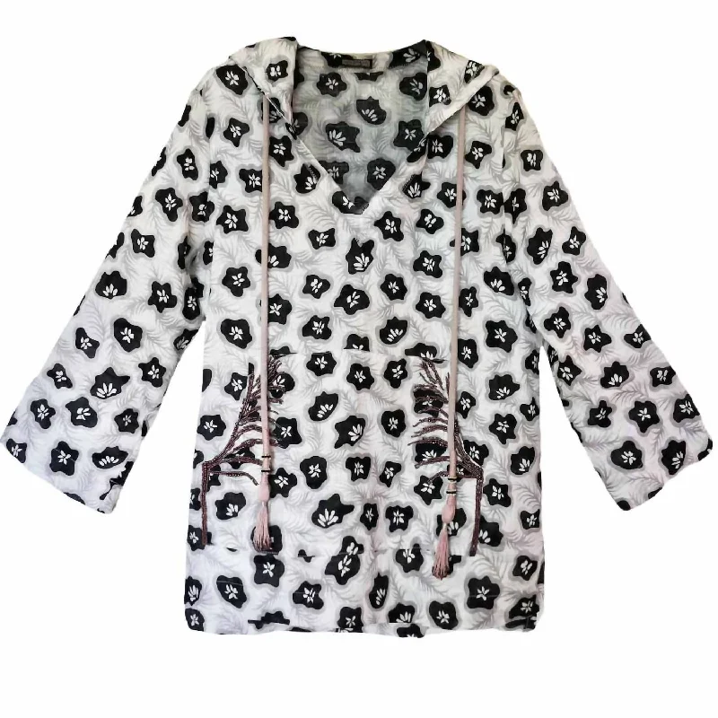 Camo Flower Pullover In Black Multi Trendy Threads