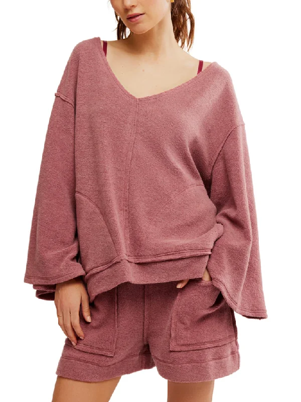 Free People DAY OFF PULLOVER - WILD GINGER Soft Textures