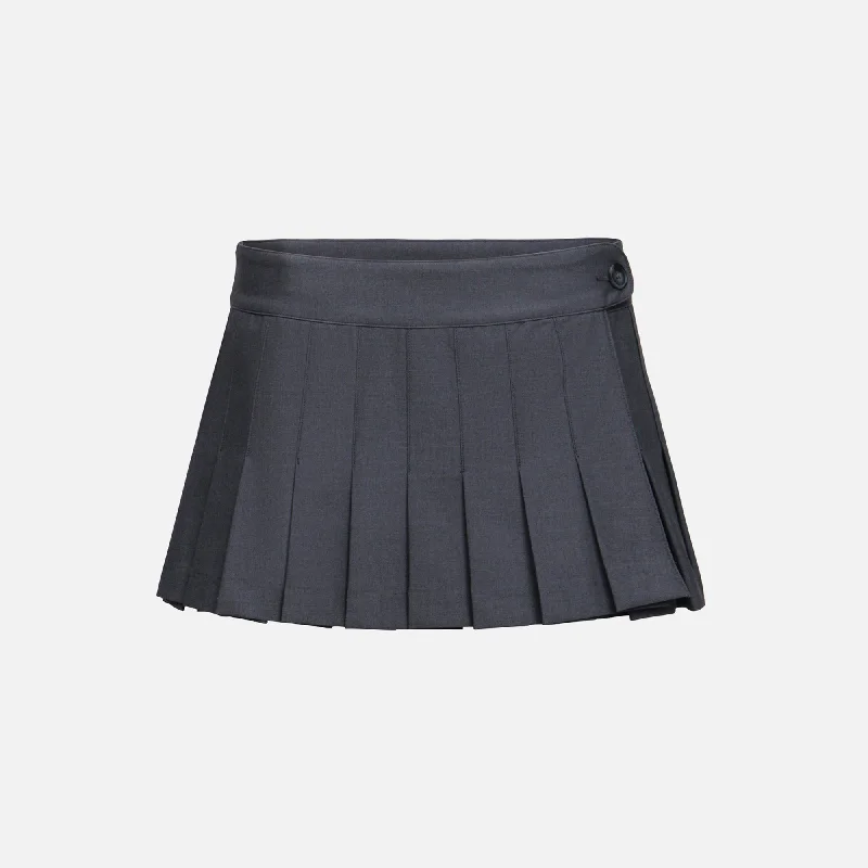 GUIZIO Lyneth Pleated Mini Skirt - Grey Huge Markdowns