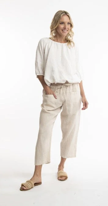 Sand 3/4 linen pants Hurry Before It's Gone