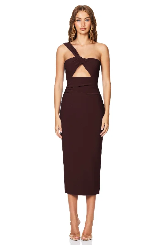 Nookie Tease Midi Dress - Cocoa Stylish Looks