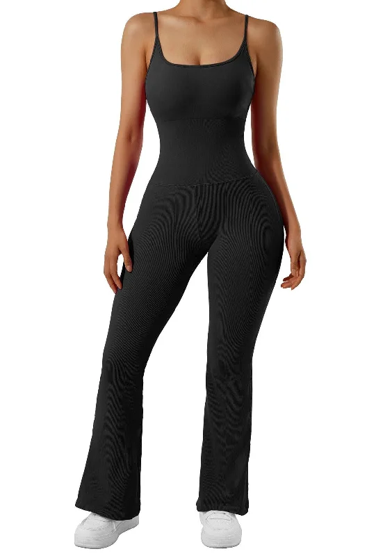 Seamless Ribbed Flare Jumpsuit All Season Fashion Collection