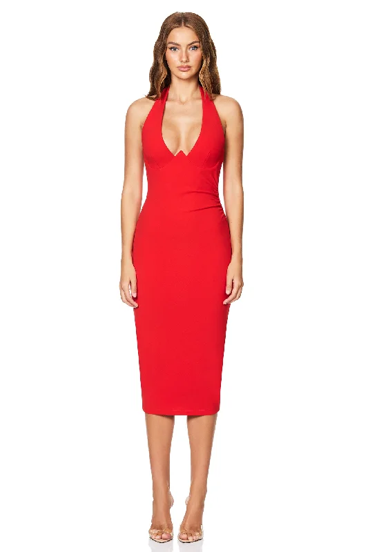 Nookie Cinema Midi Dress - Cherry Wardrobe Essentials