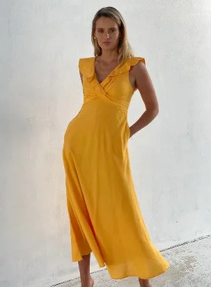 Gold mustard dress Relaxed Style