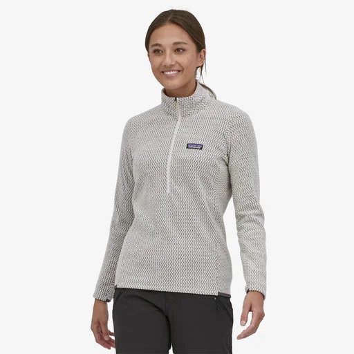 Patagonia Women's R1 Air Zip-Neck - WOOL WHITE Trendy Street Style